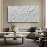White Textured Painting White 3d Texture Art White Abstract Canvas Art Plaster Abstract Painting