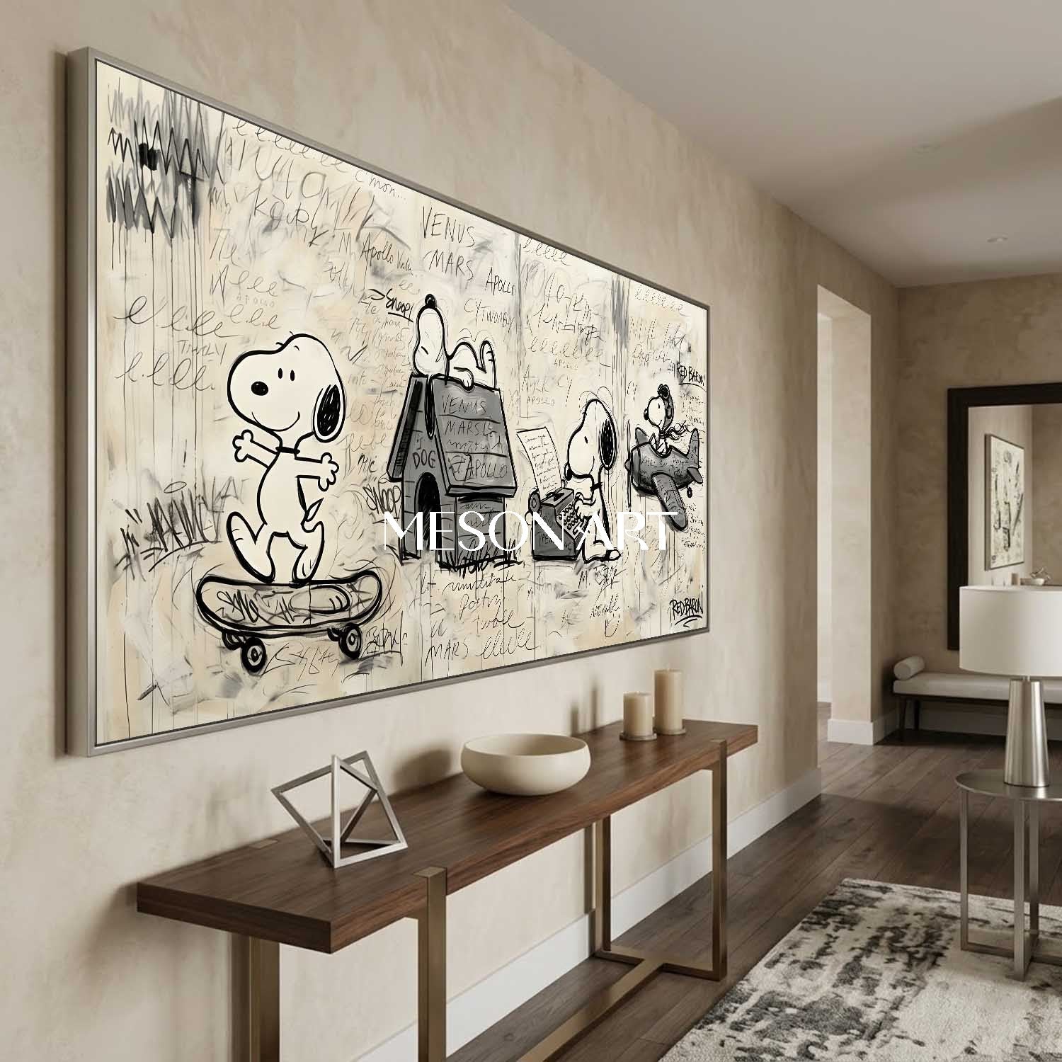 Original Snoopy Graffiti Painting Hand Painted Urban Pop Art Bedroom