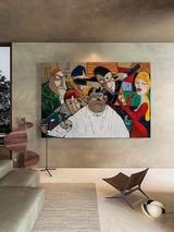Barber Shop Pop Art Monkey Pop canvas Art Portrait Humorous Funny Pop Art Wall Home Decor