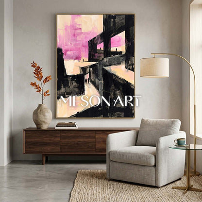 Colorful Pop Art Painting With Geometric Shapes For Modern Living Room Decor