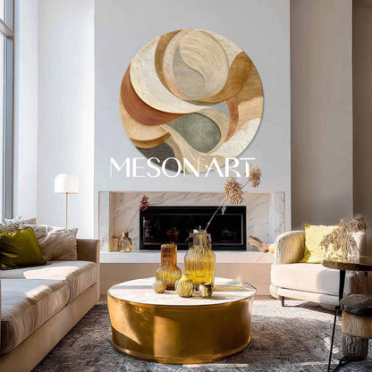 Modern Organic Abstract Wall Art–Neutral&Earth Tone Sculptural Canvas