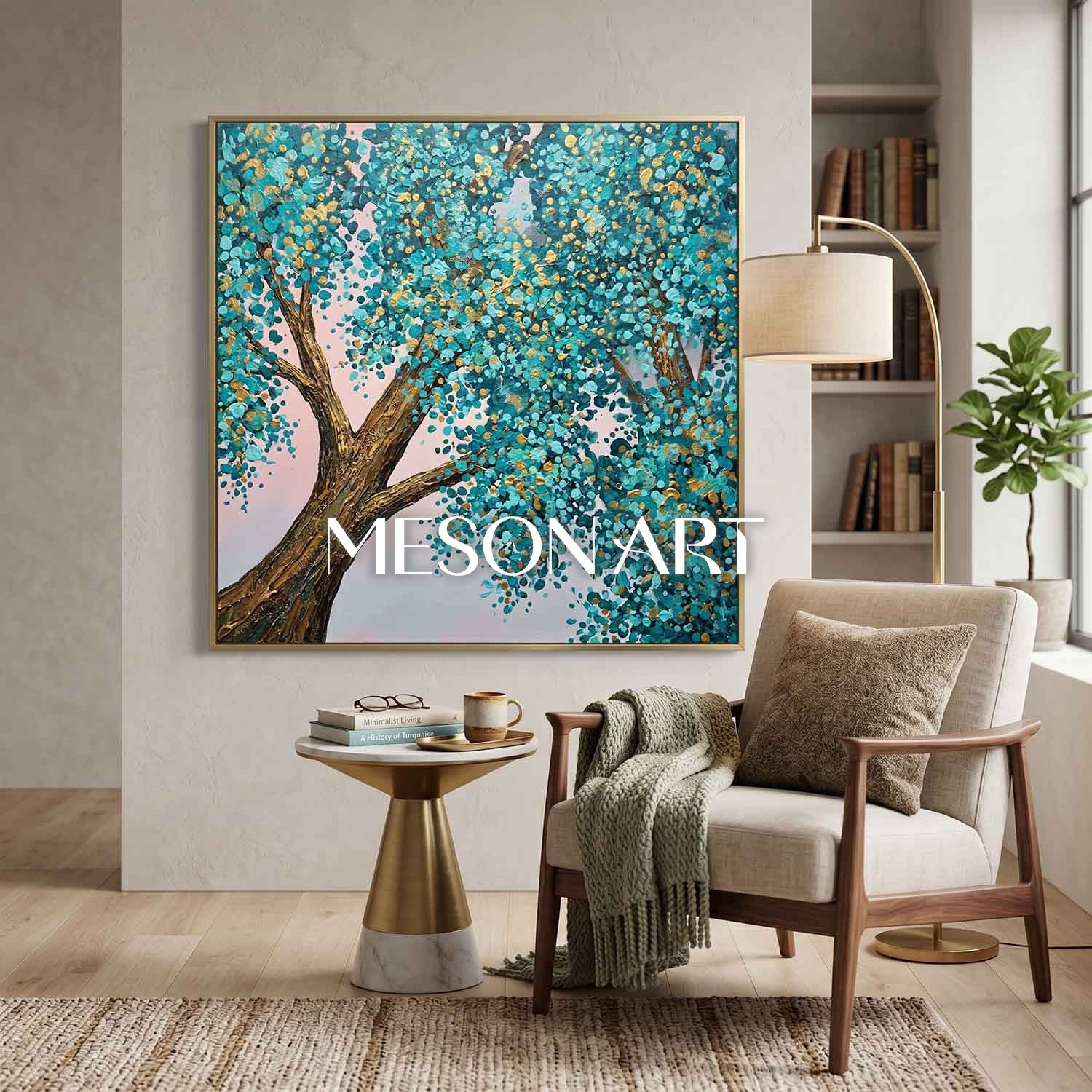 Contemporary Cubist Abstract Painting With Geometric Shapes And Neutral Tones For Modern Home Decor