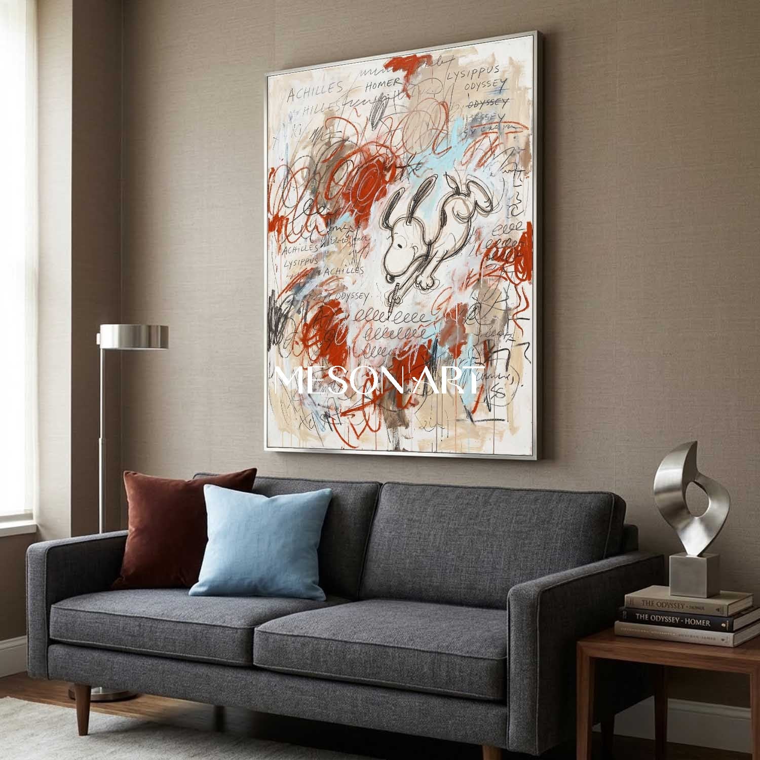 Original Abstract Scribble Art Handmade Graffiti Snoopy Canvas Kids Room