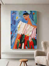 3D Abstract Woman Canvas Oil Painting Abstract Woman Textured Art Palette Knife Figure Painting