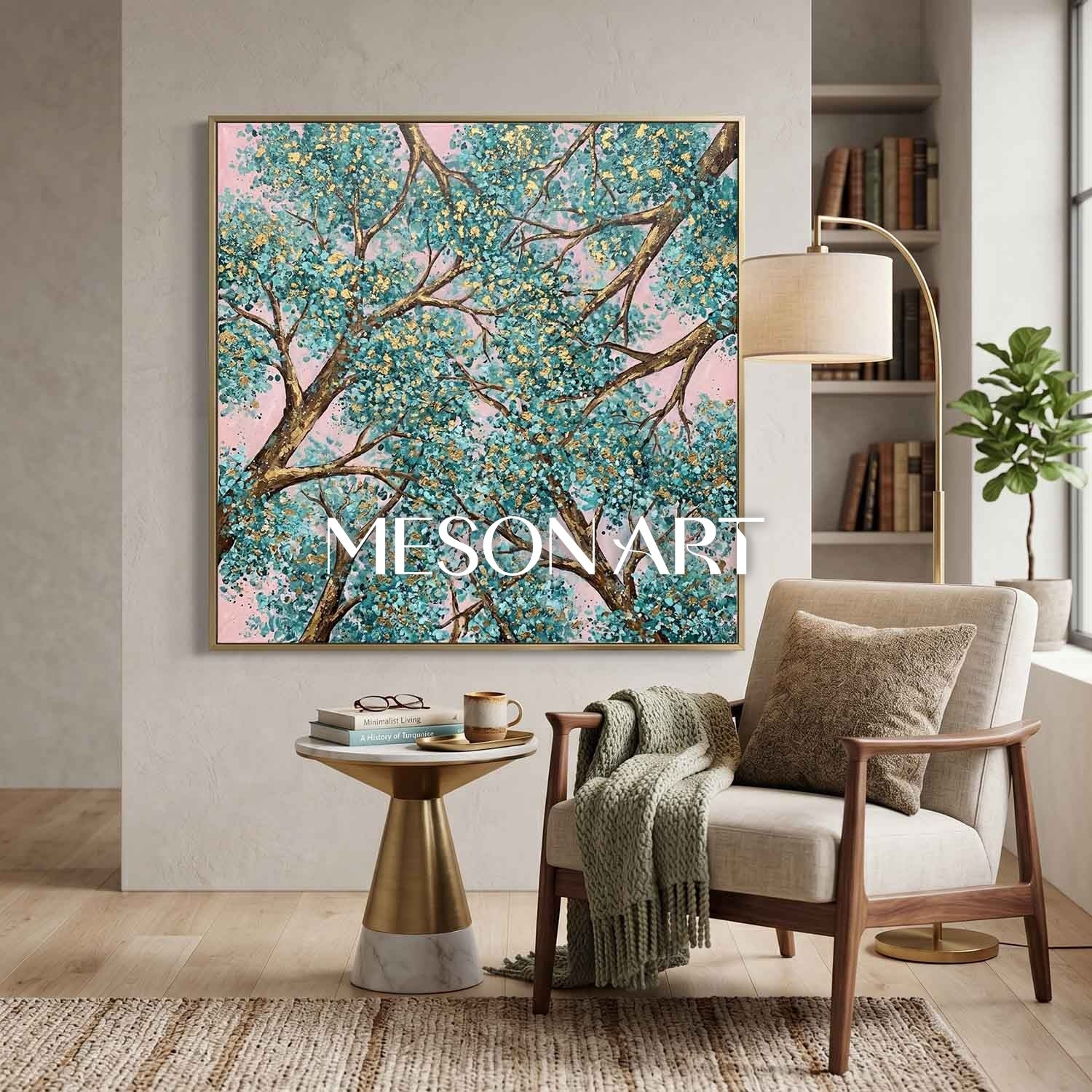 Contemporary Cubist Abstract Painting With Geometric Shapes And Neutral Tones For Modern Home Decor