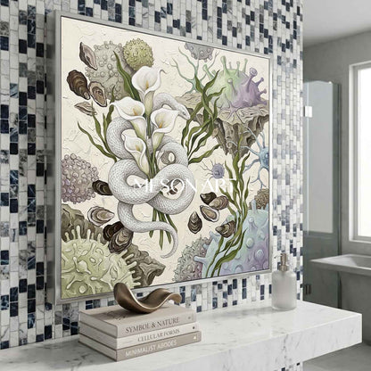 Custom White Biological Surrealism Fine Art Serene Calla Lily Decor