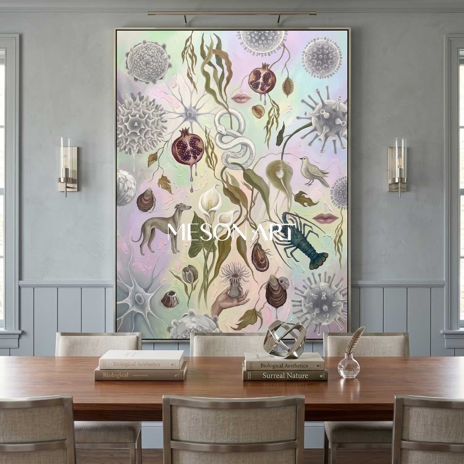 Bio-Surrealism Handmade Ecological Wall Art Soft Tone Organic Painting