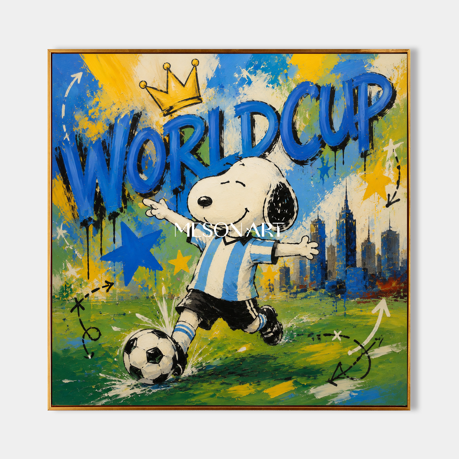 Snoopy World Cup Graffiti Art For Kids Room And Living Space With Bold Colors