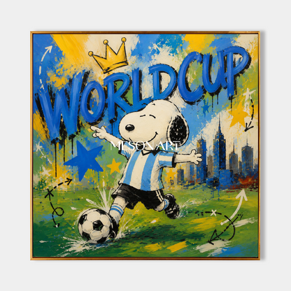 Snoopy World Cup Graffiti Art For Kids Room And Living Space With Bold Colors