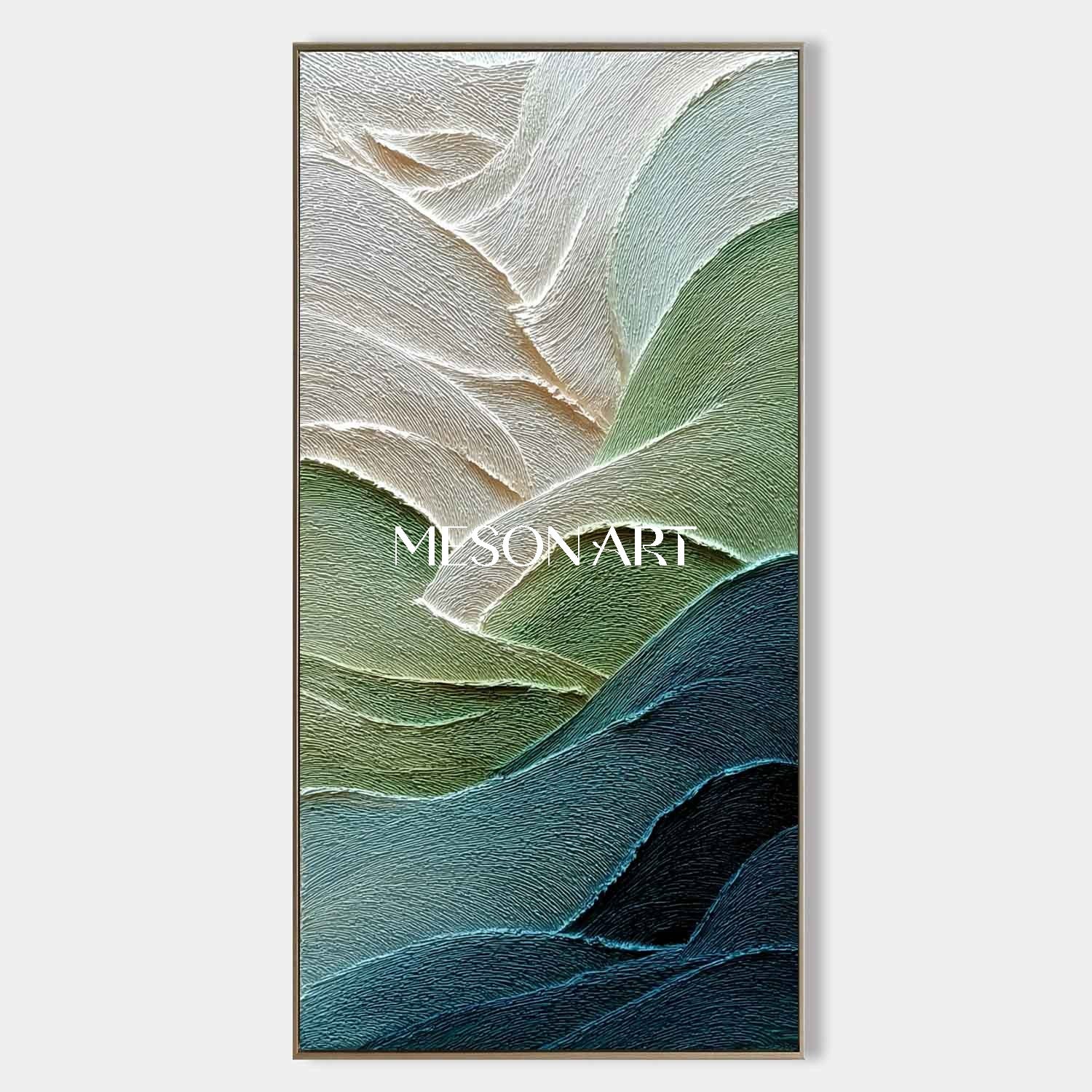 Modern 3D Green Abstract Texture Painting Green Texture Canvas Art