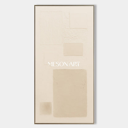 Beige Wabi-Sabi Contemporary Minimalist Textured Canvas Living Room