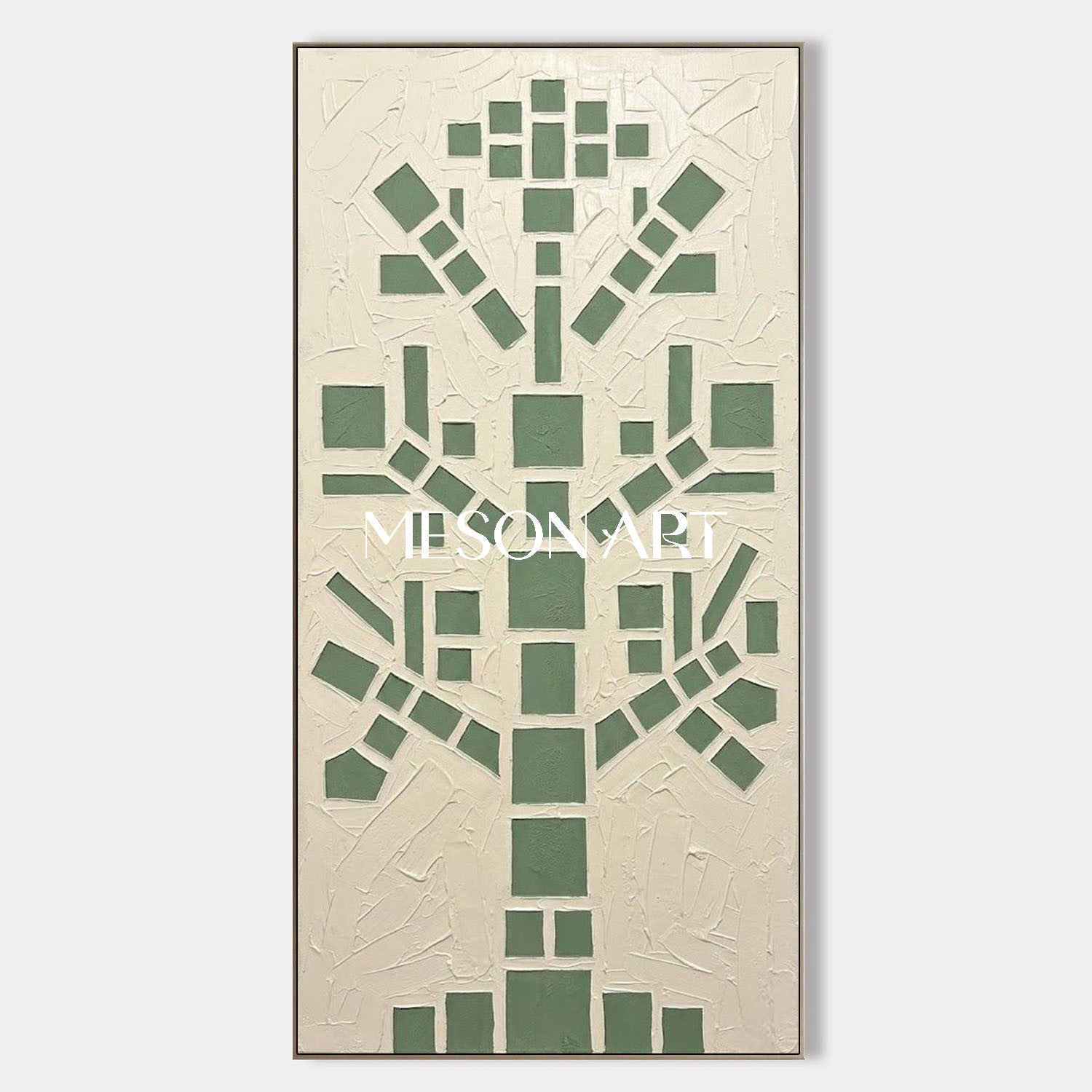 Forest Green Impasto Canvas Hallway Statement Piece Buy Narrow Wall Painting Online