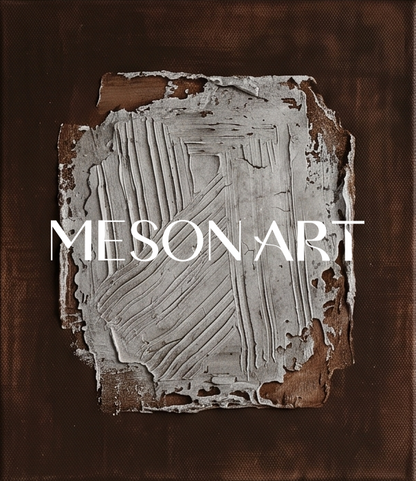 Brown Minimalist Triptych Wall Art With Textured Relief For Contemporary Living Room Decor