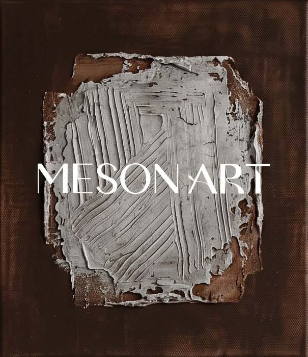Brown Minimalist Triptych Wall Art With Textured Relief For Contemporary Living Room Decor