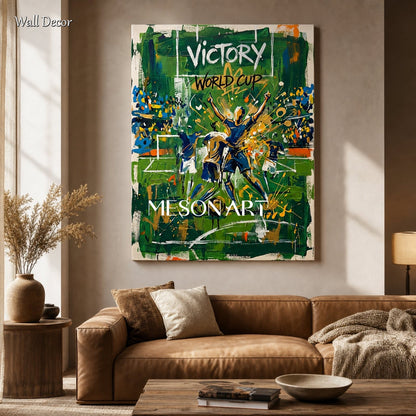 World Cup Victory Painting Modern Sports Wall Art For Living Room And Home Office Decor