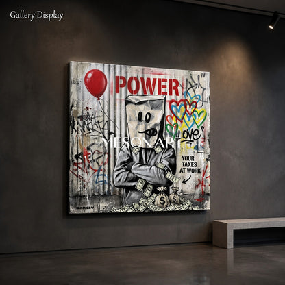Red And Black Graffiti Painting Square Wall Art For Living Room Original Artist Hand Painted By Mesonart