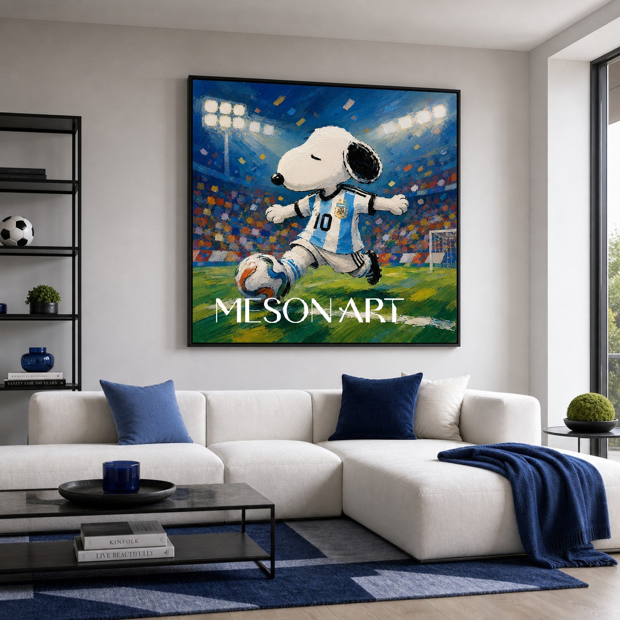 Snoopy Argentina Jersey Football Art For Kids Room Decor With Vibrant Colors