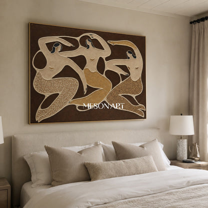 Abstract Figurative Art With Earth Tones For Contemporary Home Decor