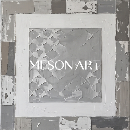 Minimalist Gray Abstract Wall Art Set With Textured Relief For Modern Home Decor