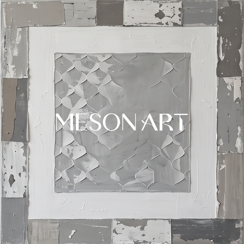 Minimalist Gray Abstract Wall Art Set With Textured Relief For Modern Home Decor