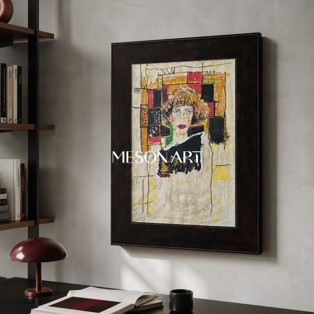 Beige Contemporary Figurative Painting Original Artist Hand Painted Rectangular Wall Art For Living Room By Mesonart