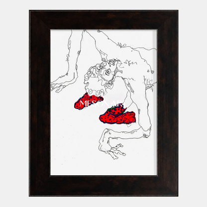 Red And Black Contemporary Original Painting Statement Artwork Rectangular Wall Decor For Living Room By Mesonart