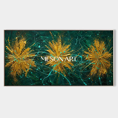 Luxury Abstract Gold Green Painting For Modern Living Room Wall Decor