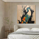 Abstract Parrot Wall Painting Hand Painted Parrot Oil Painting Interesting Parrot Canva Cute Pop Art