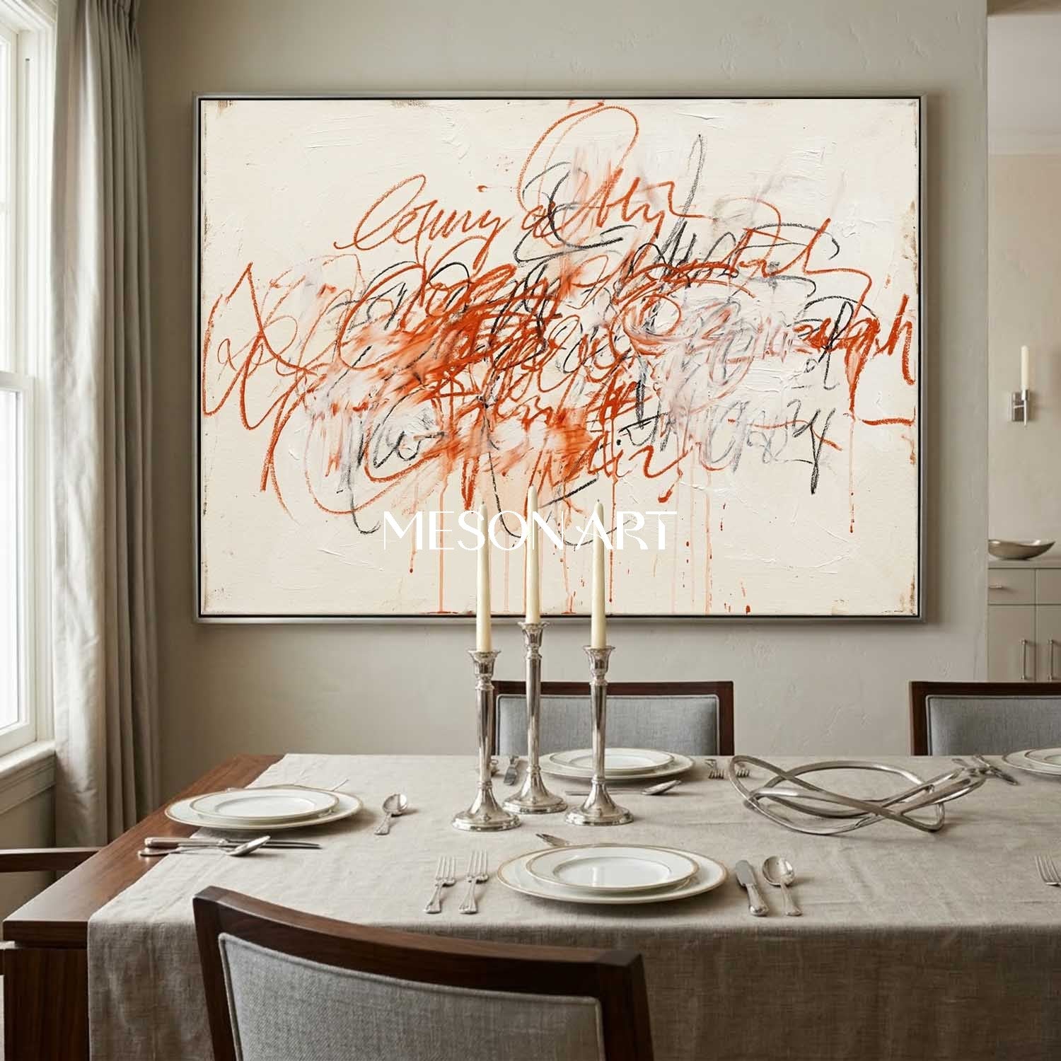 Original Terracotta Abstract Painting Large Textured Art Living Room