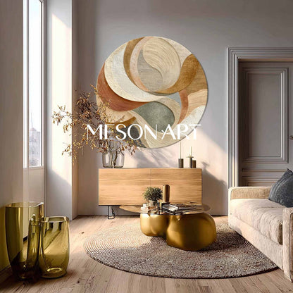 Modern Organic Abstract Wall Art–Neutral&Earth Tone Sculptural Canvas