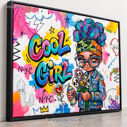 Pink And Blue Graffiti Painting Rectangular Wall Art Original Artist Hand Painted By Mesonart