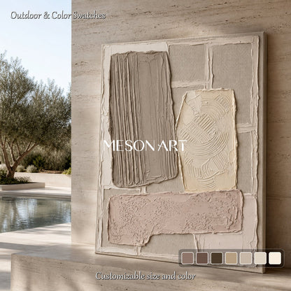 Minimalist Abstract Art With Plaster Texture For Modern Living Spaces