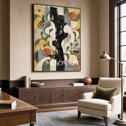 Urban Graffiti Abstract Art With Textured Relief For Modern Living Room Decor