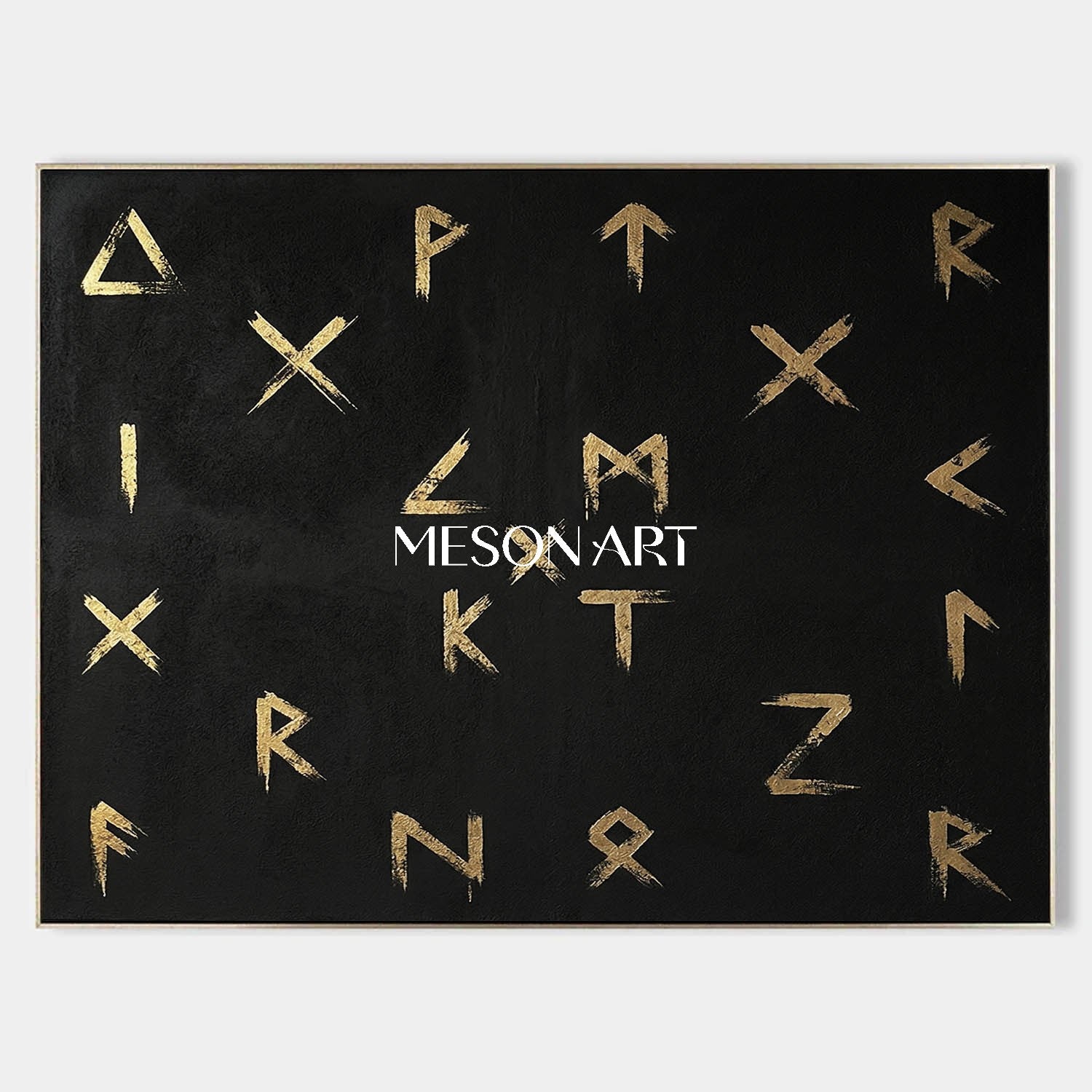 Modern Large Black Symbol Luxury Wall Art Custom Entryway Oil Painting