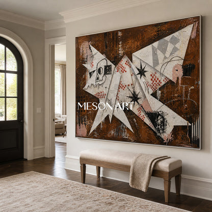 Original Pop Art Painting With Symbolic Animal Motifs For Modern Home Decor