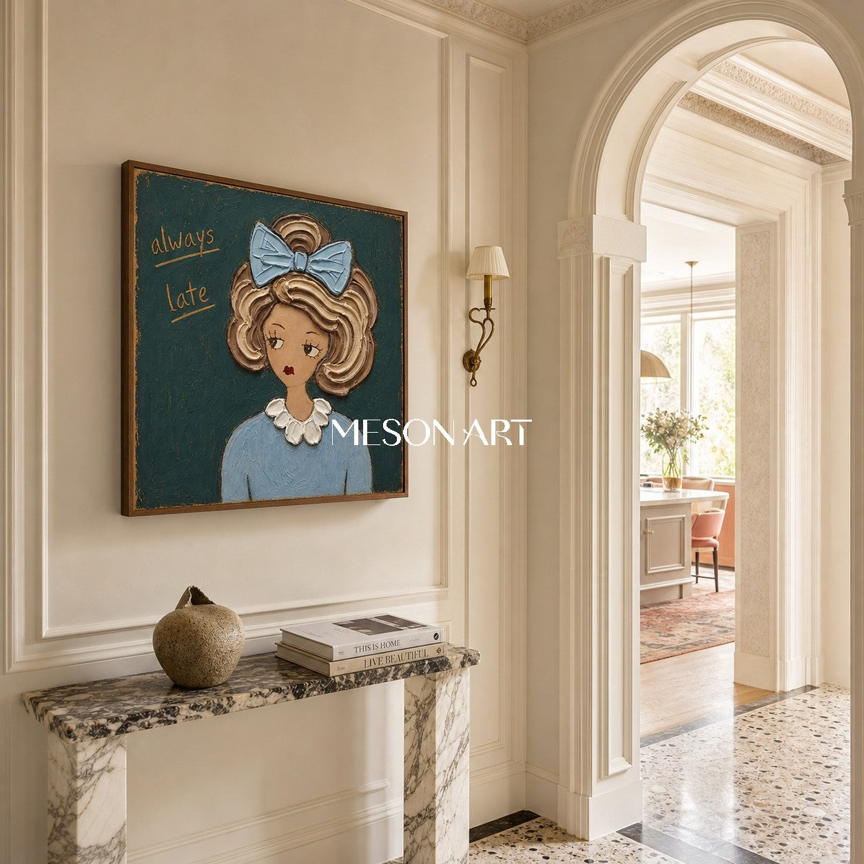 Contemporary Pop Art Portrait With Textured Relief For Modern Living Spaces