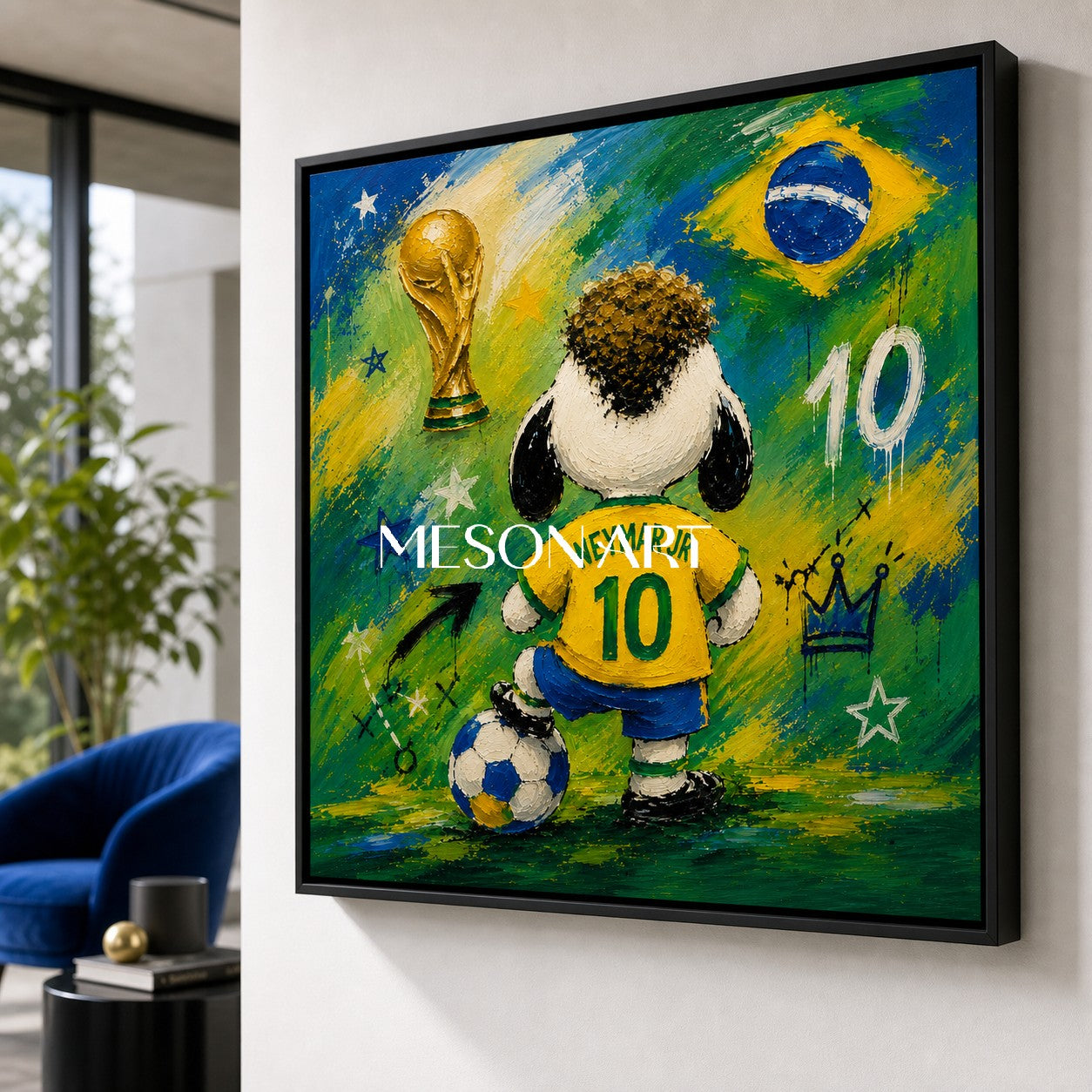 Brazilian Football Graffiti Art With Neymar Jr And World Cup