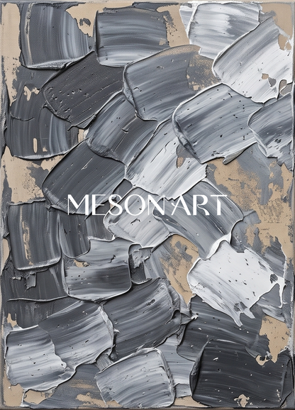 Handmade Textured Abstract Triptych Painting In Brown And Gray For Modern Living Room Decor