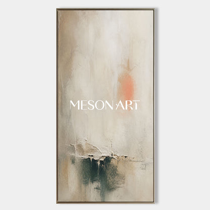 Textured Beige Abstract Art Deco Oil Painting On Linen For Luxury Living Room Wall Decor