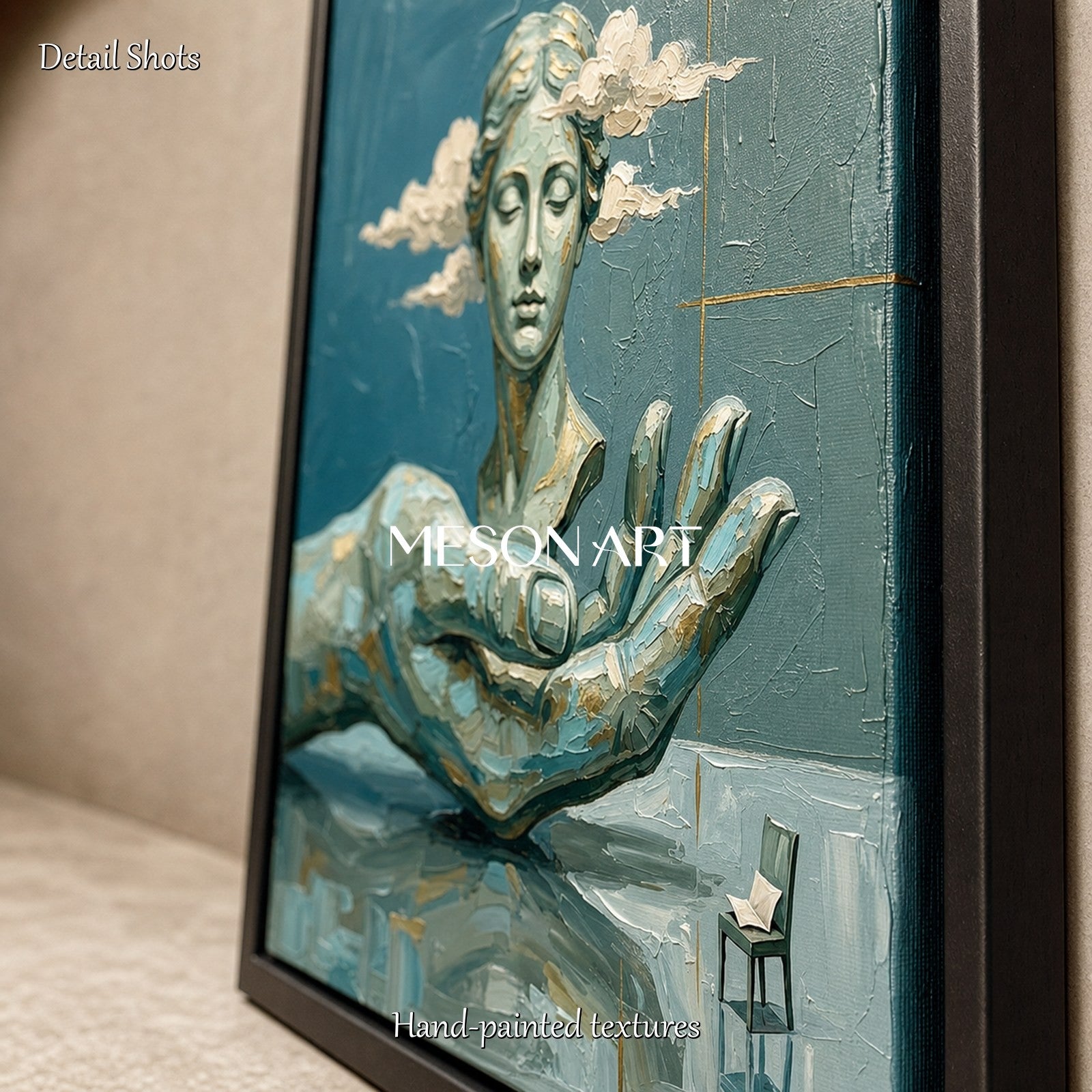 絵画 STAR Surrealist Sculpture Painting With Gold Accents For Modern Living