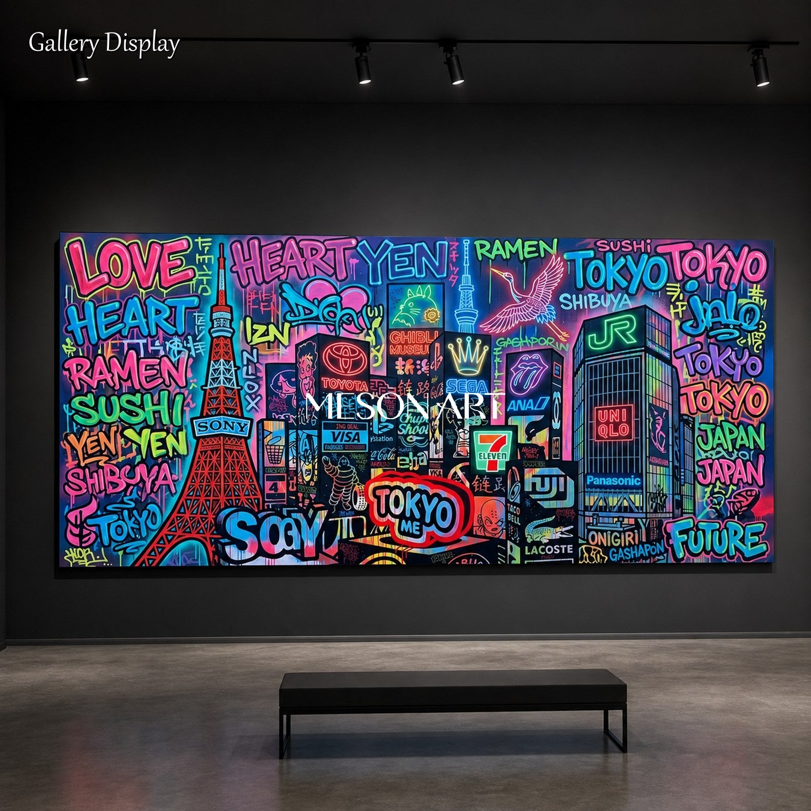 Pink And Black Banksy Paintings For Sale Panoramic Pop Art Wall Decor For Living Room By Mesonart