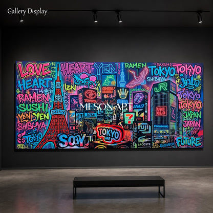 Pink And Black Banksy Paintings For Sale Panoramic Pop Art Wall Decor For Living Room By Mesonart