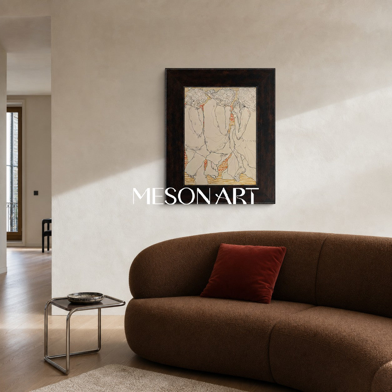 Abstract Figure Art In Beige And Brown Tones With Soft Brushwork For Modern Home Decor