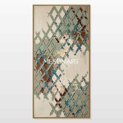 Minimalist Geometric Abstract Art With Textured Relief For Modern Living Room Decor