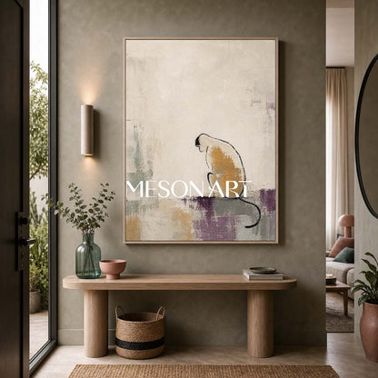 Minimalist Monkey Painting Abstract Canvas Wall Art For Modern Living Room Decor