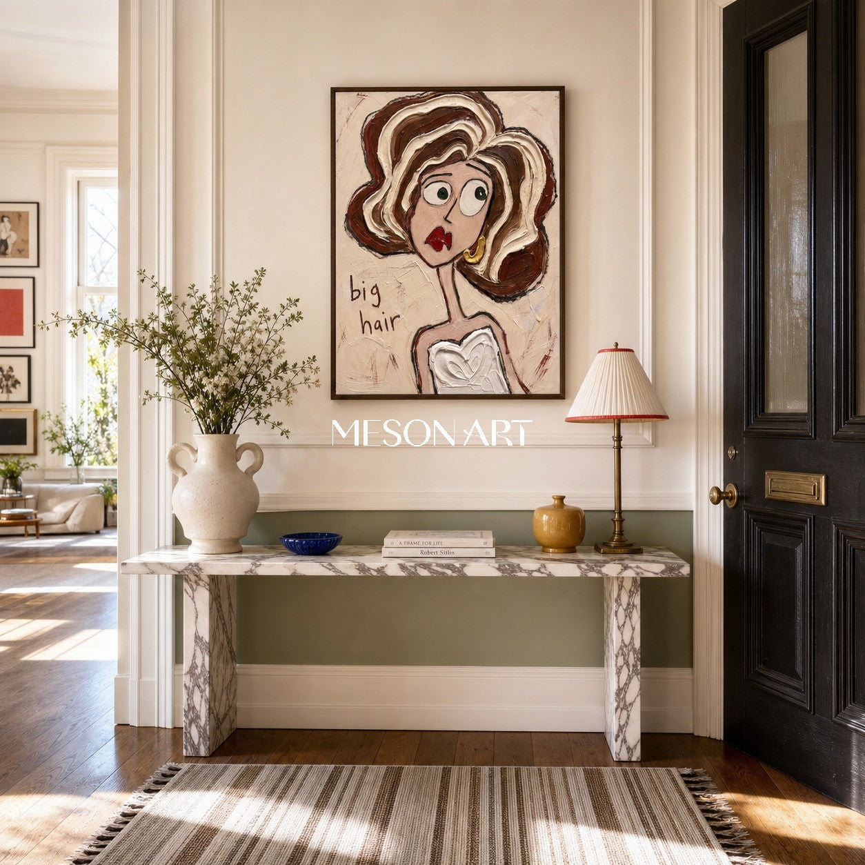 Contemporary Figurative Portrait Painting With Textured Impasto For Modern Home Decor