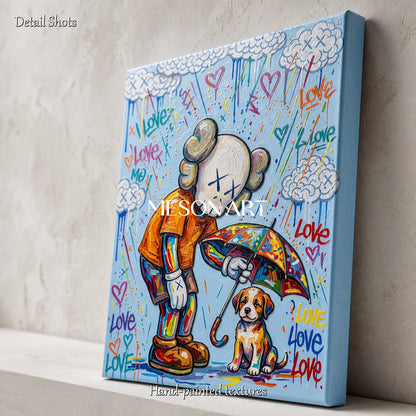 Vibrant Graffiti Art Painting With Love Theme For Modern Living Rooms And Kids Spaces