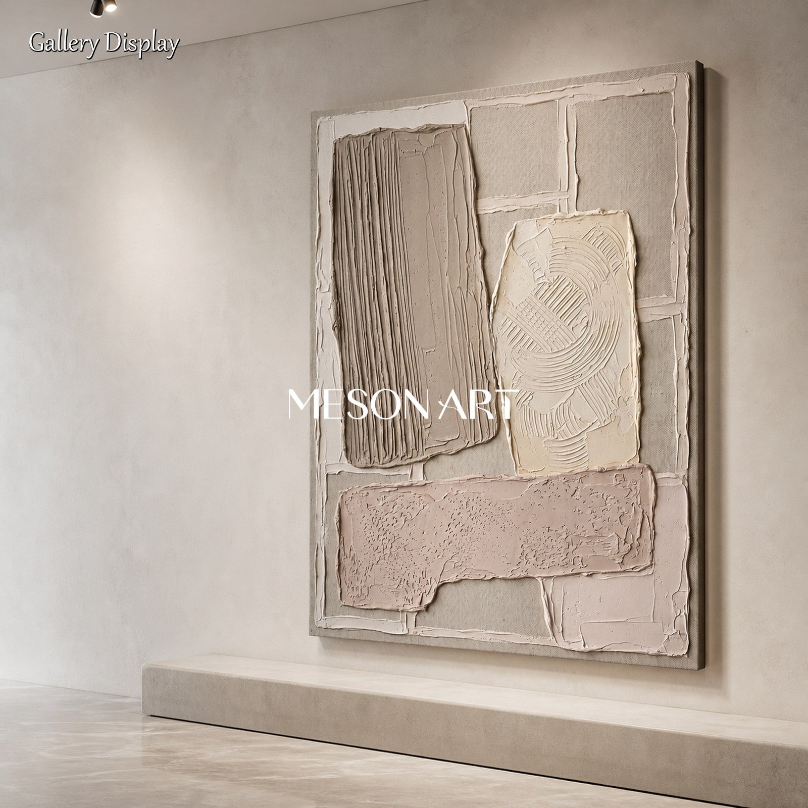 Minimalist Abstract Art With Plaster Texture For Modern Living Spaces
