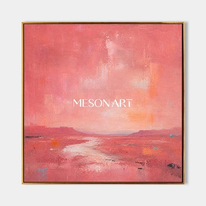 Pink Abstract Canvas Wall Art Minimalist Painting For Modern Home Decor