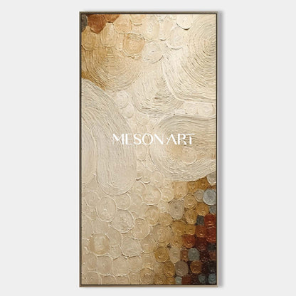 Oversized Neutral Boho Painting – Minimalist Artwork for Modern Homes